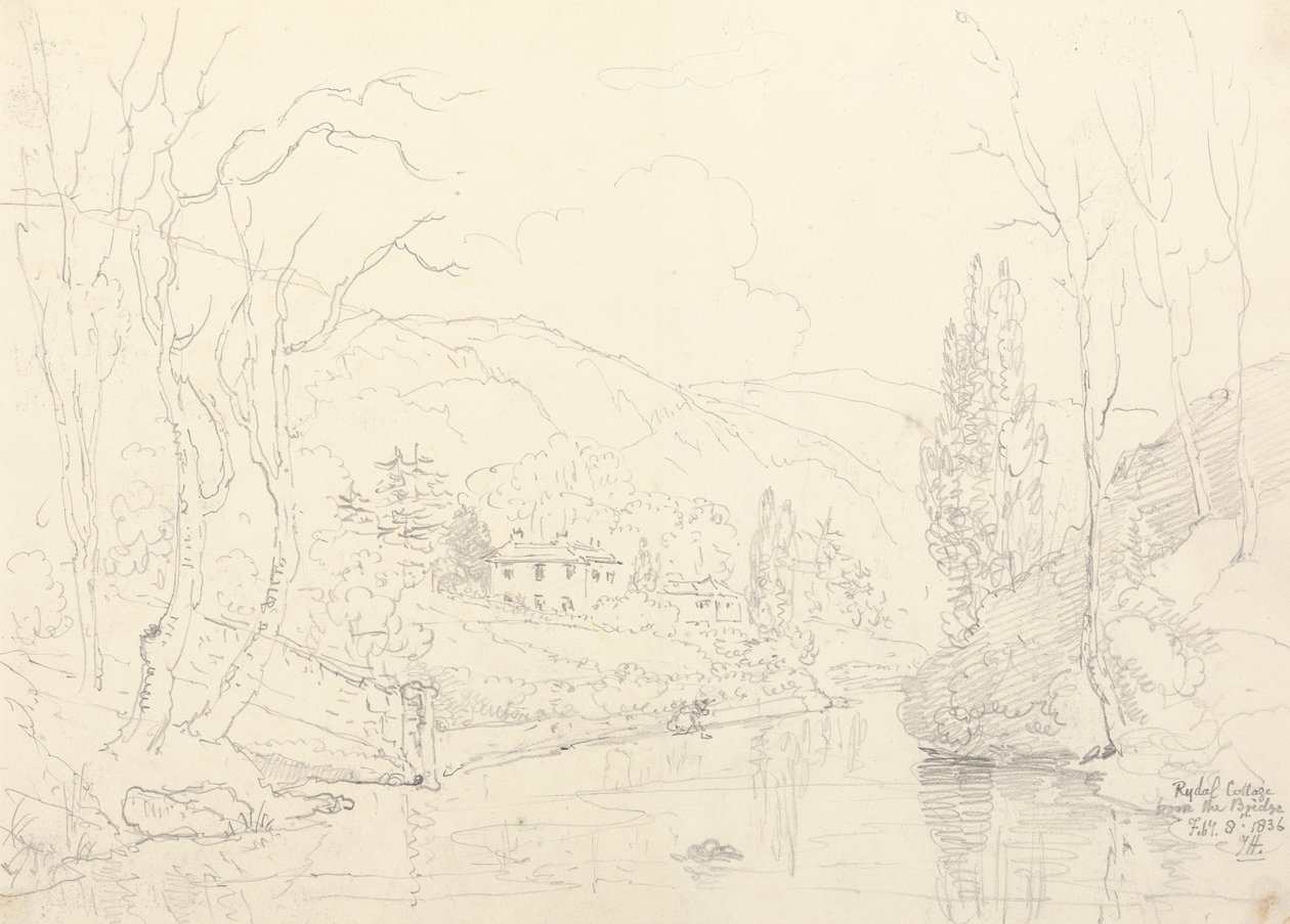 Rydal Cottage von der Brücke, 8. Februar 1836 von Capt. Thomas Hastings