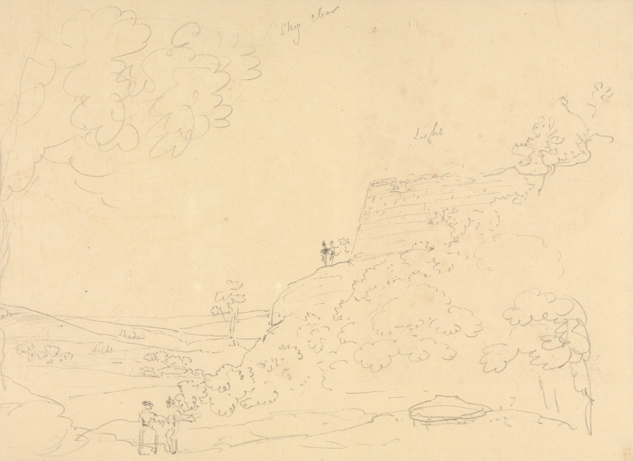 Skizze eines Hügelforts, Isle of Wight von Capt. Thomas Hastings