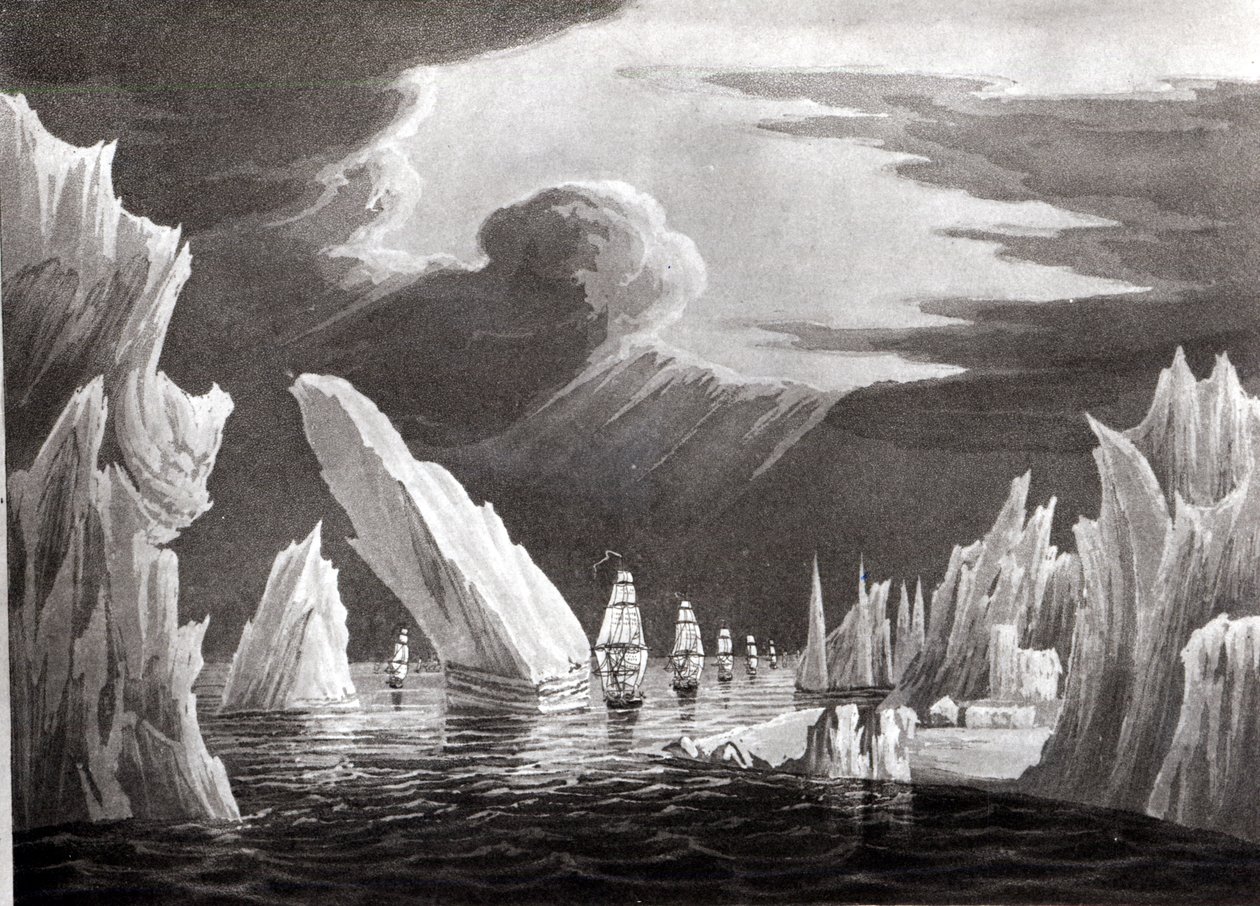 Durchgang durch das Eis, 16. Juni 1818, graviert von D. Havell von Captain N. Rofs