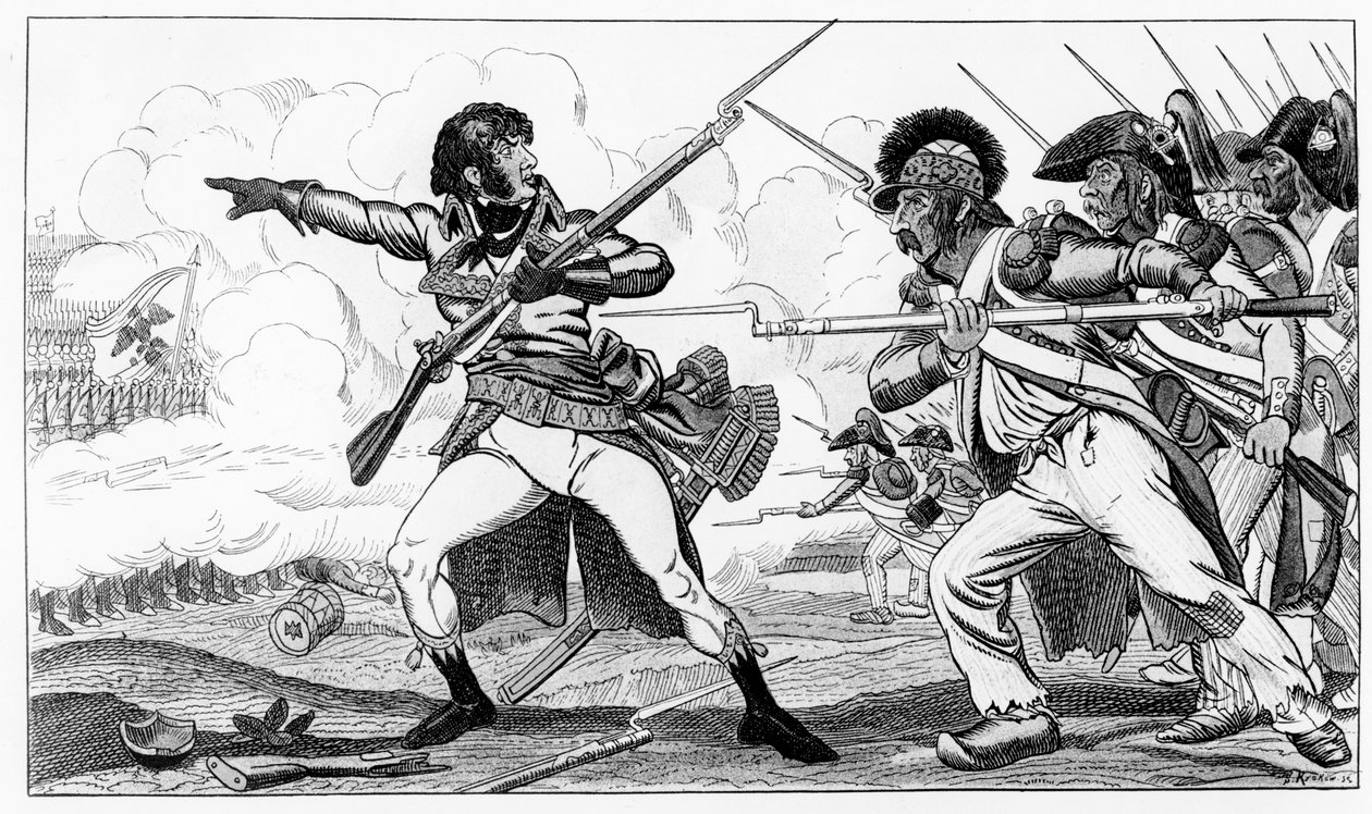 Die Freiwilligen in Holzschuhen in der Schlacht von Valmy, 20. September 1792, Illustration aus 