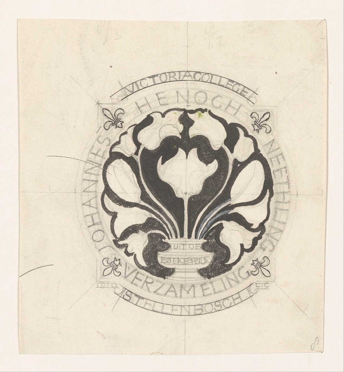 Entwurf für ein Exlibris von Johannes Henoch Neethling von Carel Adolph Lion Cachet