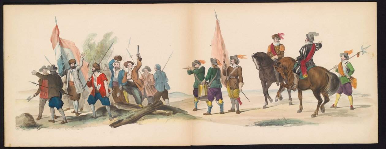 Maskerade van de Leidse studenten, 1850 (plaat 12) von Carel Christiaan Antony Last