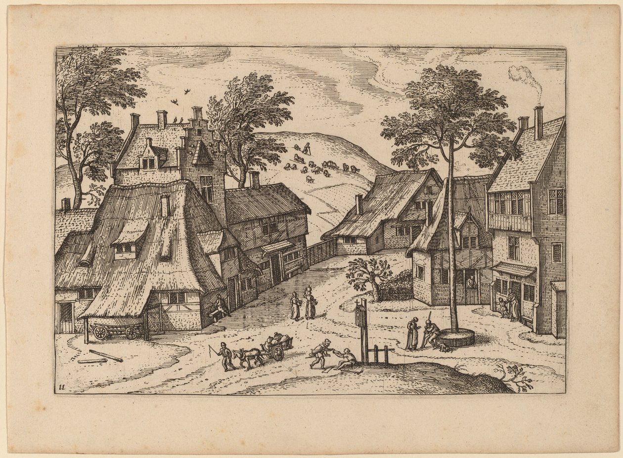Dorfplatz mit Schrein von Carel Collaert