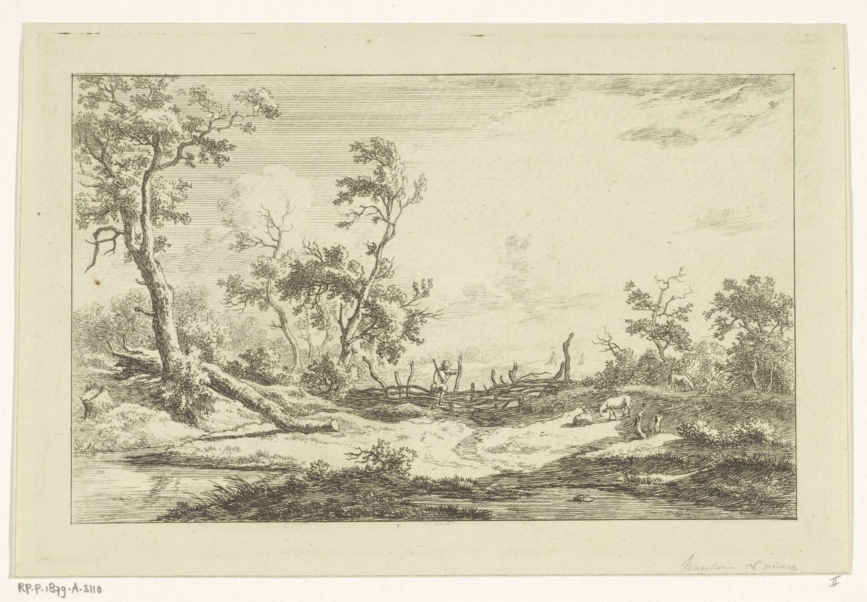 Jäger in einer Landschaft von Carel Lodewijk Hansen