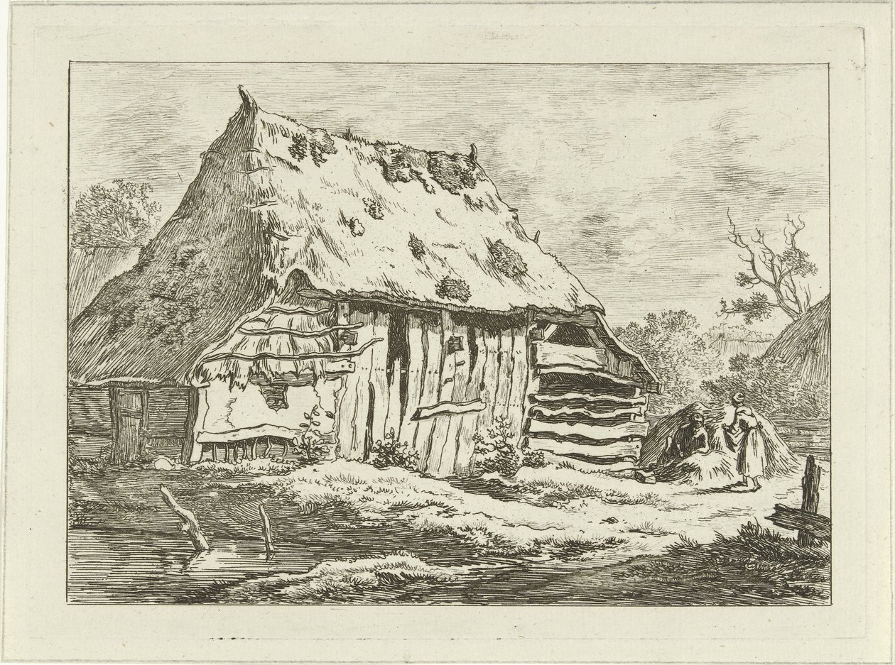 Paar bei einer Bauernscheune von Carel Lodewijk Hansen
