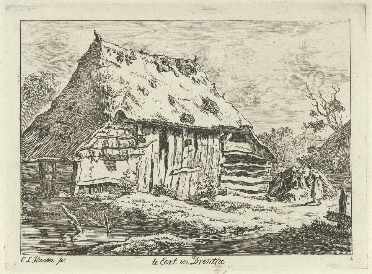 Paar bei einer Bauernscheune von Carel Lodewijk Hansen