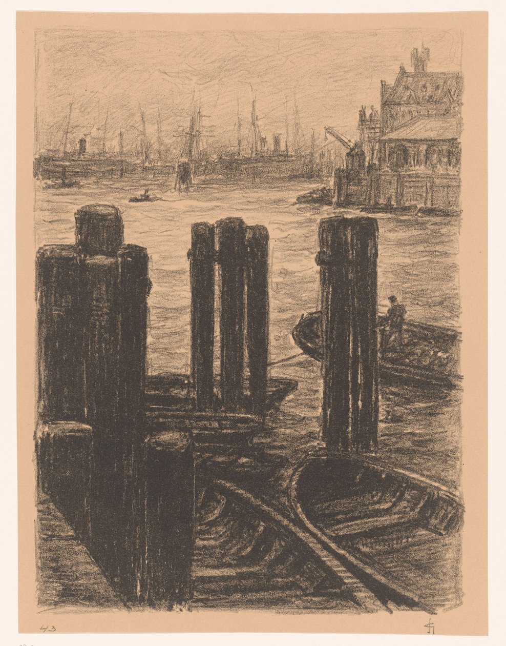 Pfahlwerk im Hafen von Hamburg von Carel Nicolaas Storm van 