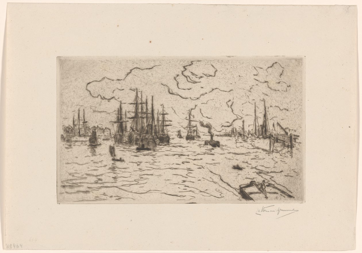 Schiffe auf der Maas von Carel Nicolaas Storm van 