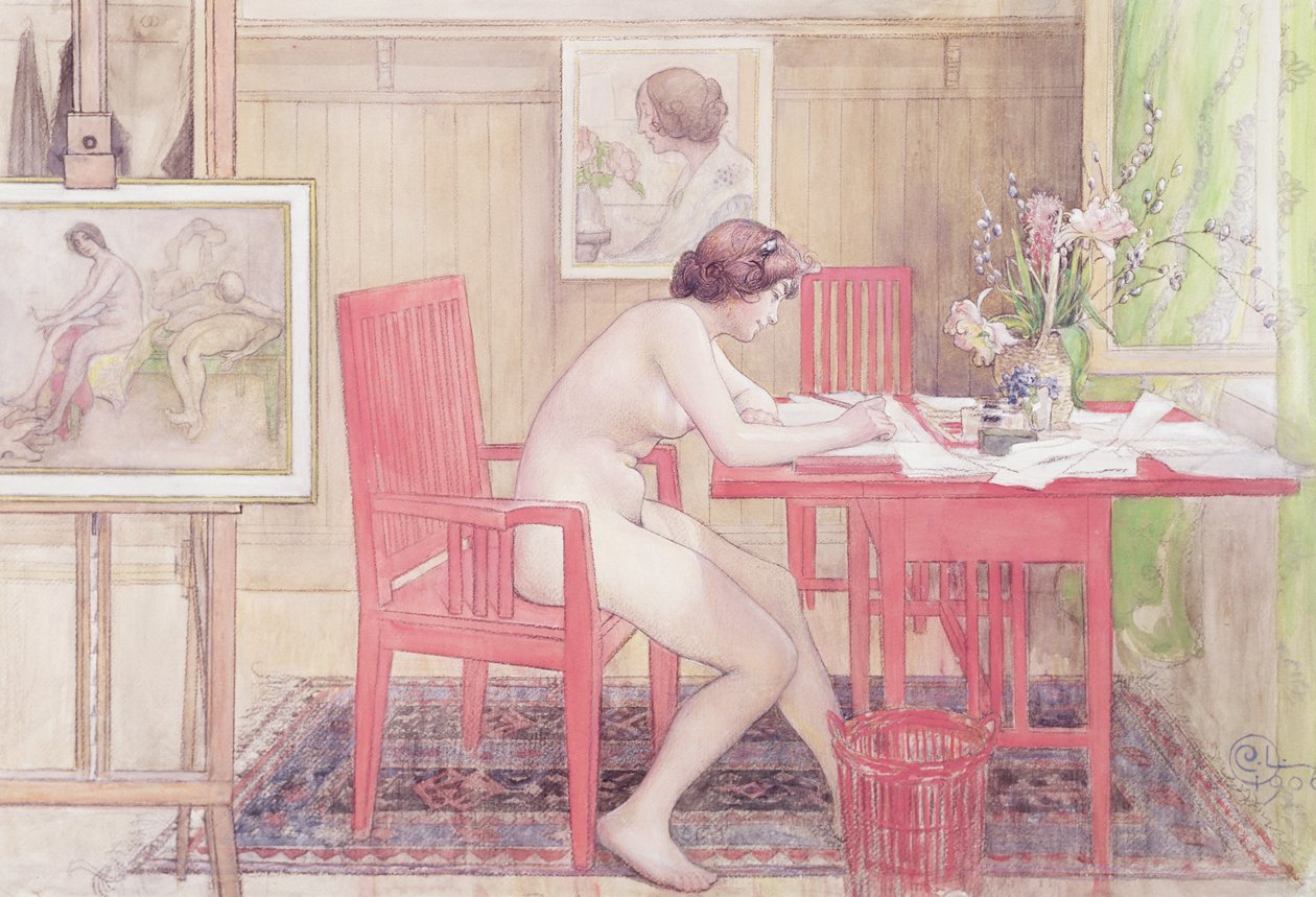 Modell-Schreibpostkarten von Carl Larsson