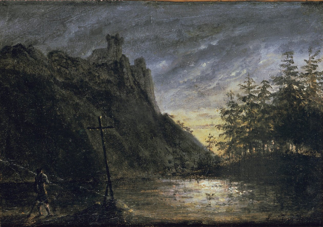 Ritterburg am Tannenweiher von Carl Blechen
