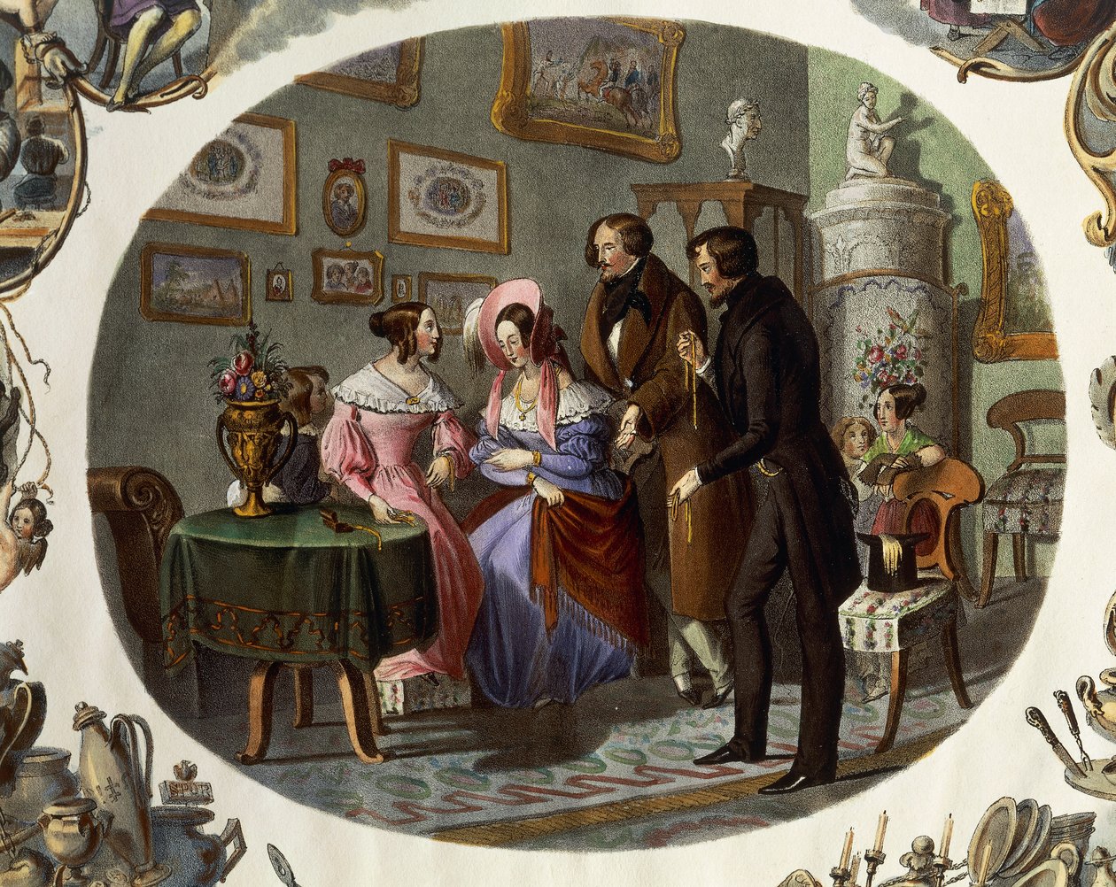 Innenansicht eines Juweliergeschäfts von Carl and Geiger Peter Johann Nepomuk Kunz