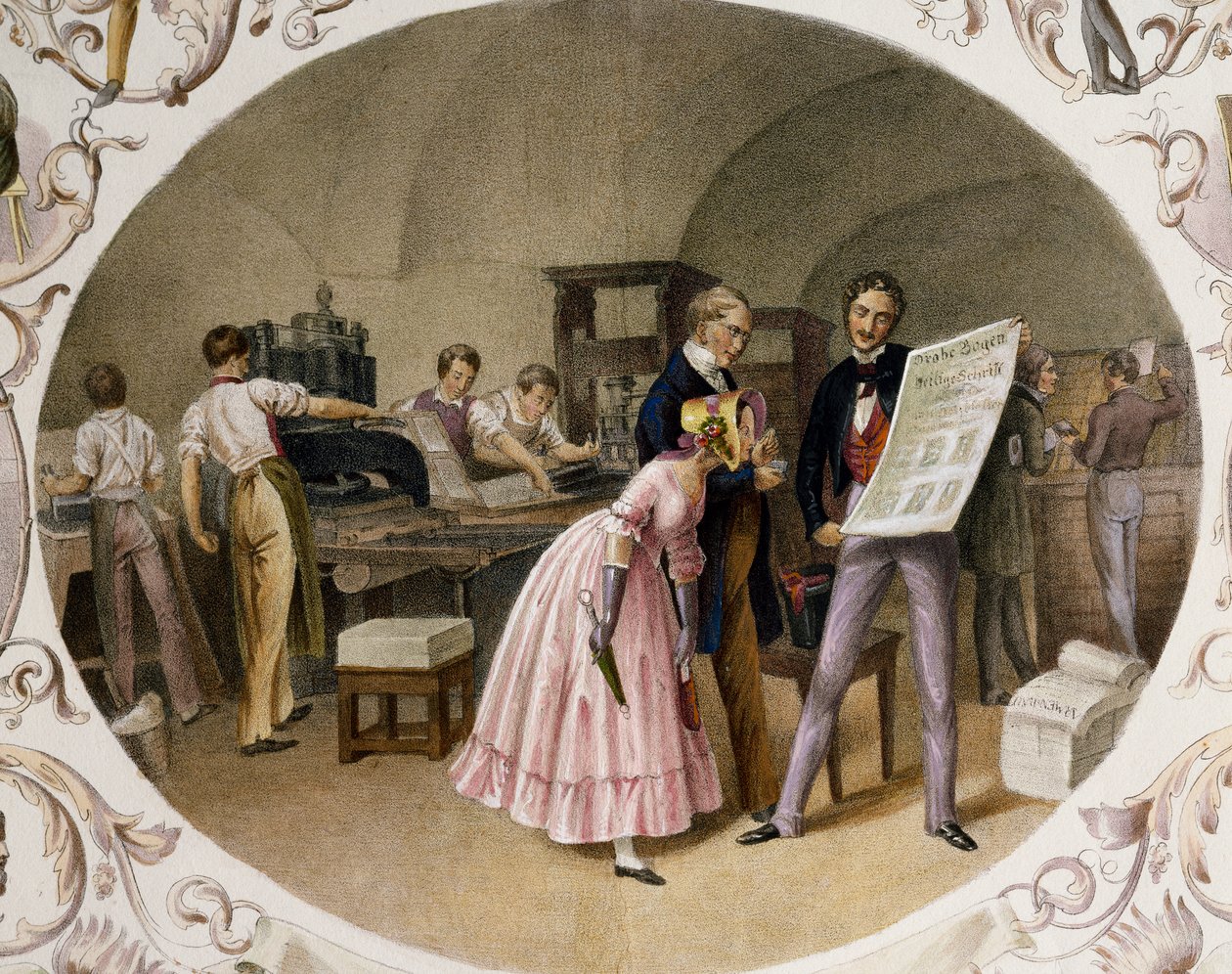 Innenansicht einer Druckerei von Carl and Geiger Peter Johann Nepomuk Kunz