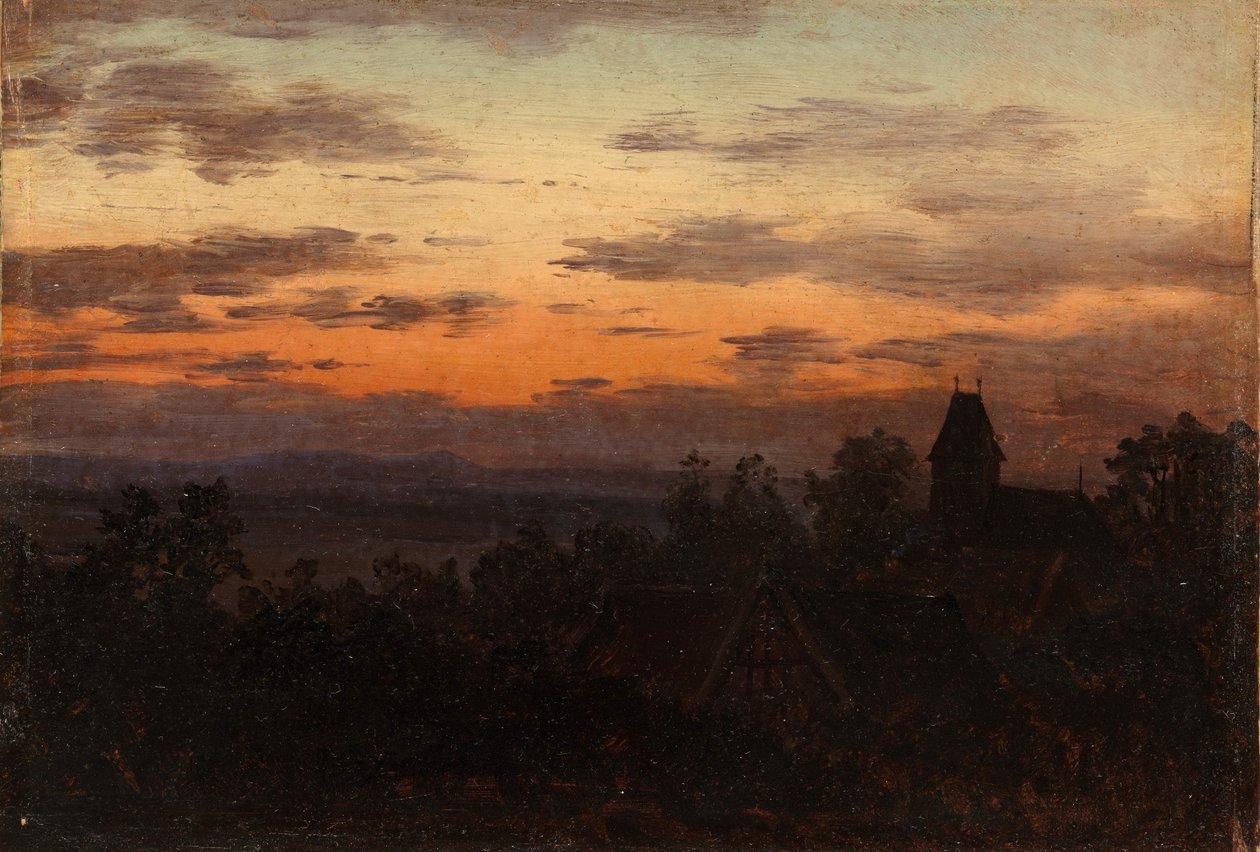Landschaft bei Sonnenuntergang von Carl Gustav Carus