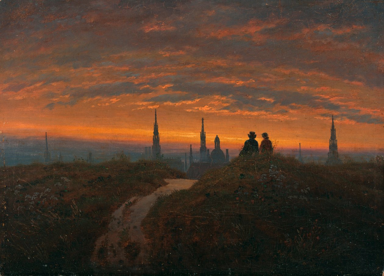 Ansicht von Dresden bei Sonnenuntergang von Carl Gustav Carus