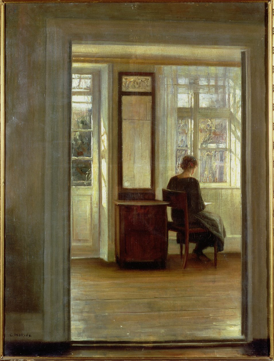 Dame in einem Innenraum von Carl Holsoe