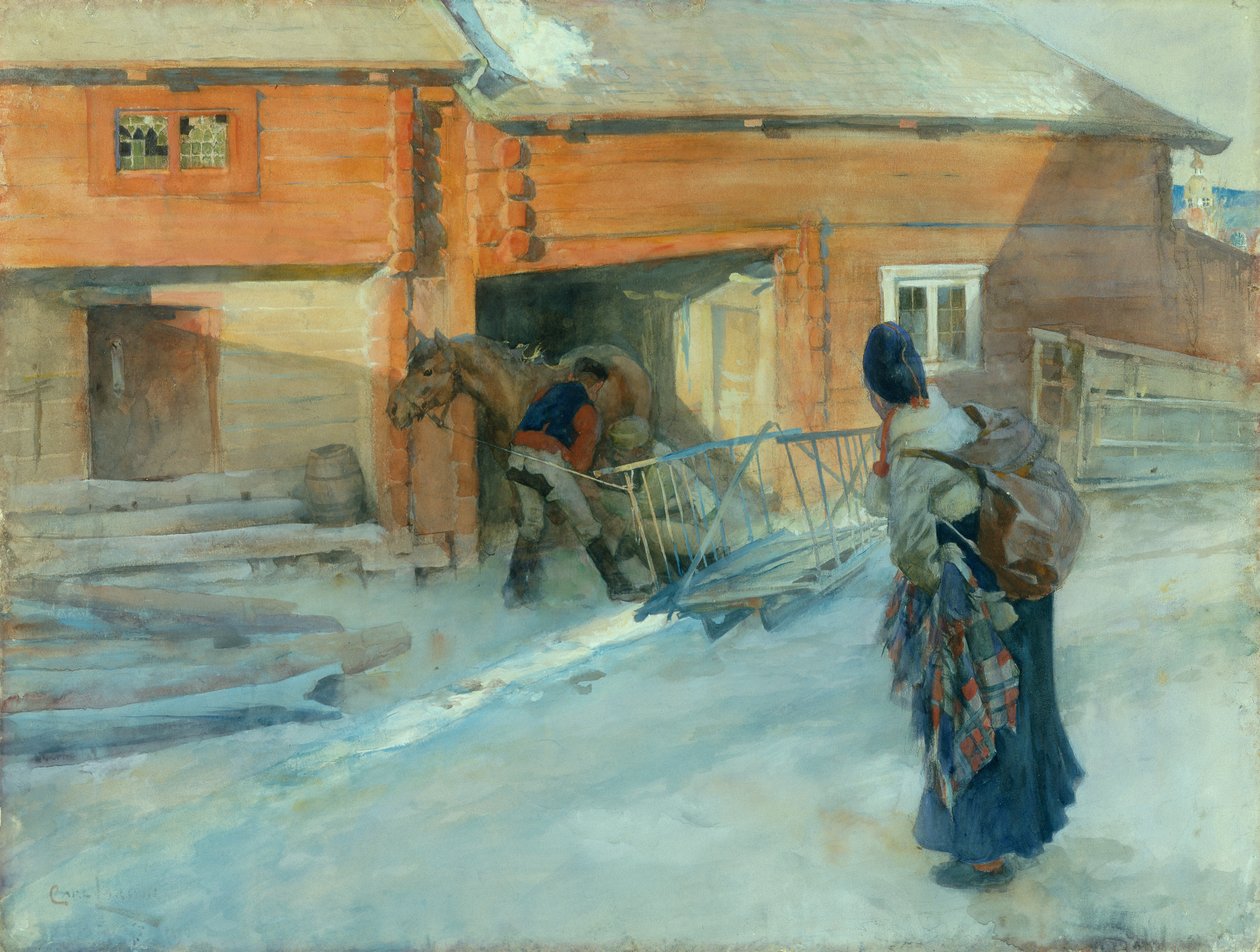 Ein Bauernhof, Bingsjo von Carl Larsson