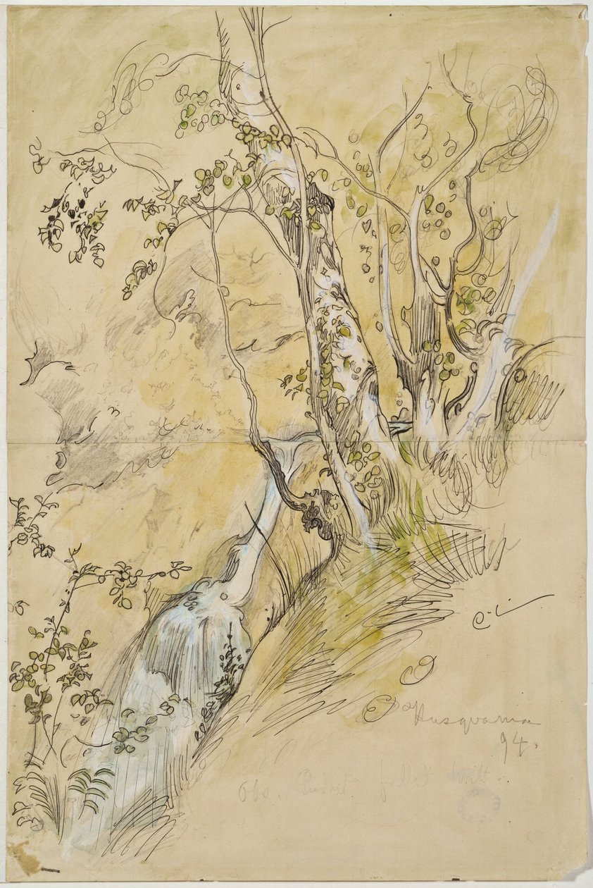 Birken am Bach von Carl Larsson