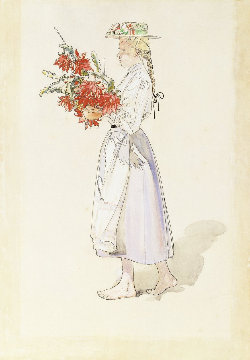 Studie für Ute blaser sommarvind (Draußen wehen die Sommerwinde) von Carl Larsson