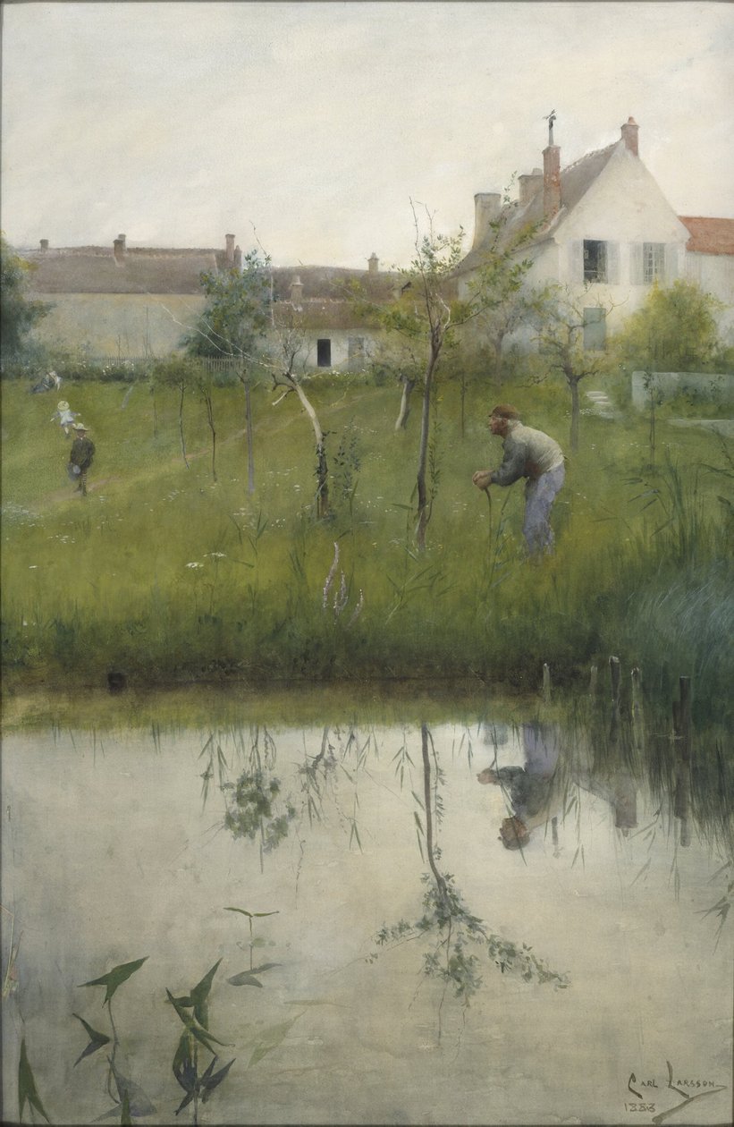 Der alte Mann und die Baumschule von Carl Larsson