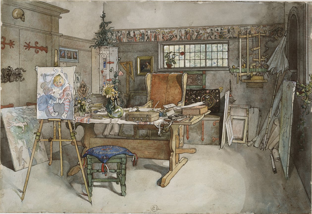 Das Studio, aus der Serie Ein Zuhause, ca. 1895 von Carl Larsson