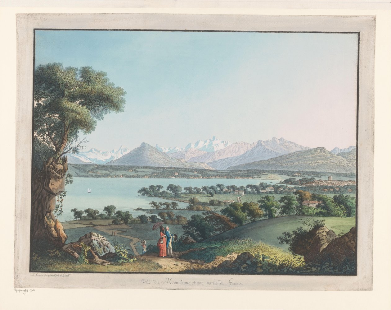 Ansicht von Genf mit dem Mont-Blanc in der Ferne von Carl Ludwig Hackert