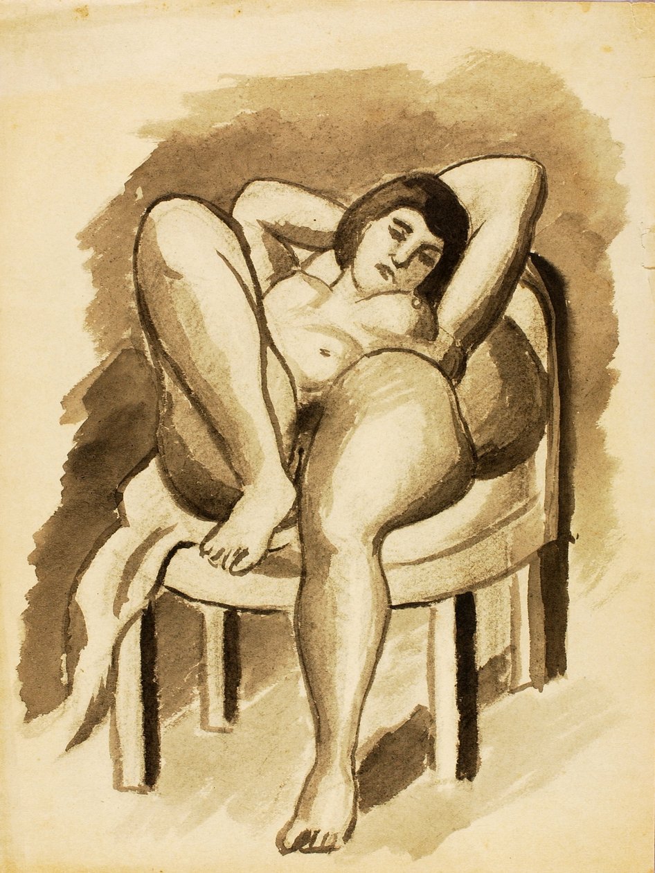Sitzender weiblicher Akt von Carl Newman
