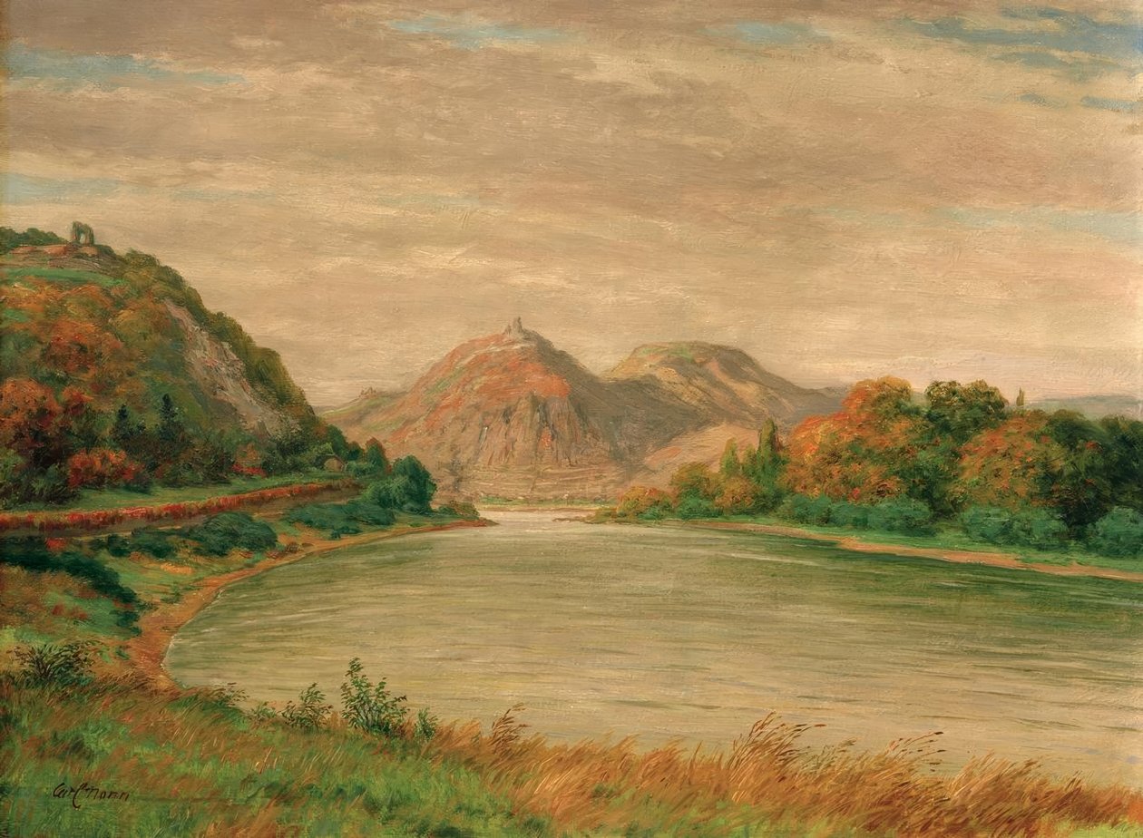Herbsttag am Rhein bei Rolandseck von Carl Nonn