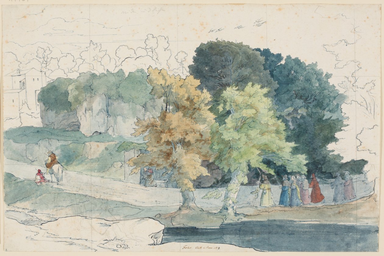 Italienische Landschaft mit figürlicher Staffage von Carl Philipp Fohr