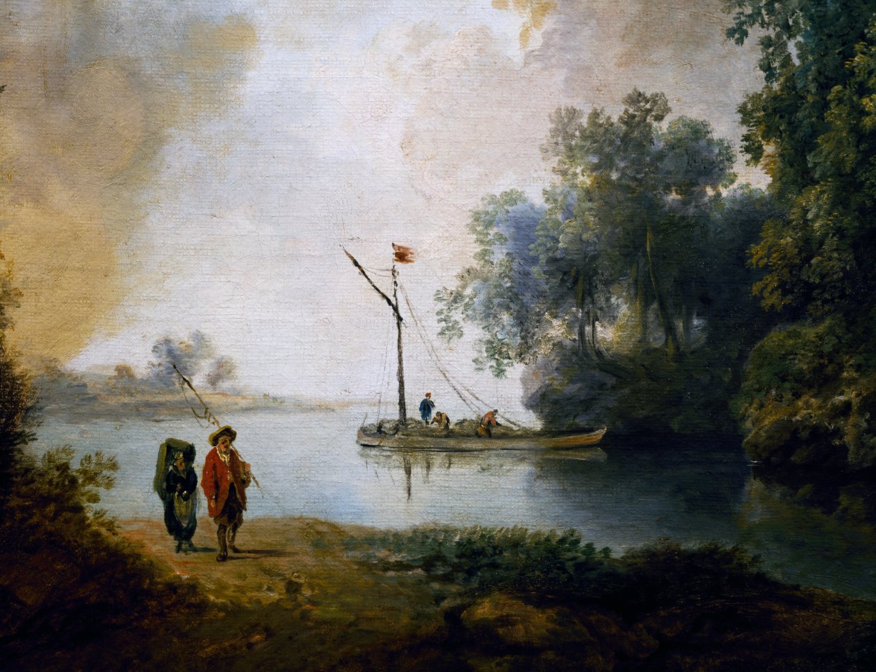 Landschaft mit Fluss, ca. 1780 (Detail) von Carl Philipp Schallhas