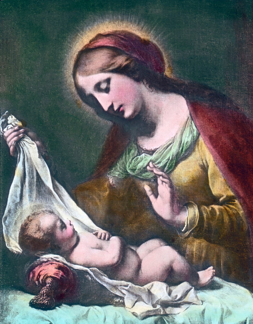 Madonna mit Kind, Gemälde (undatiert) von Carlo Dolci, Bilddatum: ca. 1900 von Carl Simon