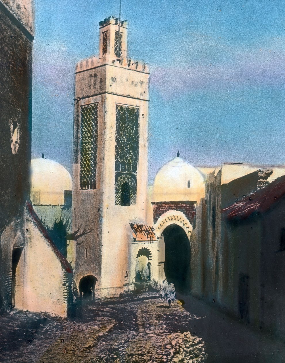 Nordmarokko, Tetouan, Minarett der Sidi Saidi Moschee, Bilddatum: ca. 1910 von Carl Simon