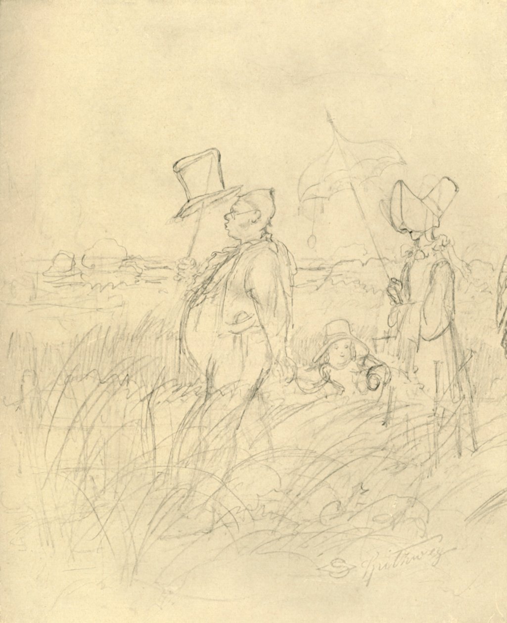 Sonntagsspaziergang, Mitte bis Ende des 19. Jahrhunderts, ca. 1924 von Carl Spitzweg