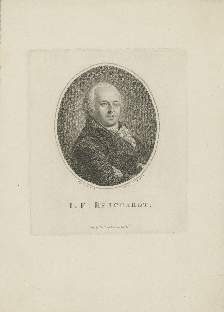 Porträt des Komponisten Johann Friedrich Reichardt 1752-1814, 1814 von Carl Traugott Riedel