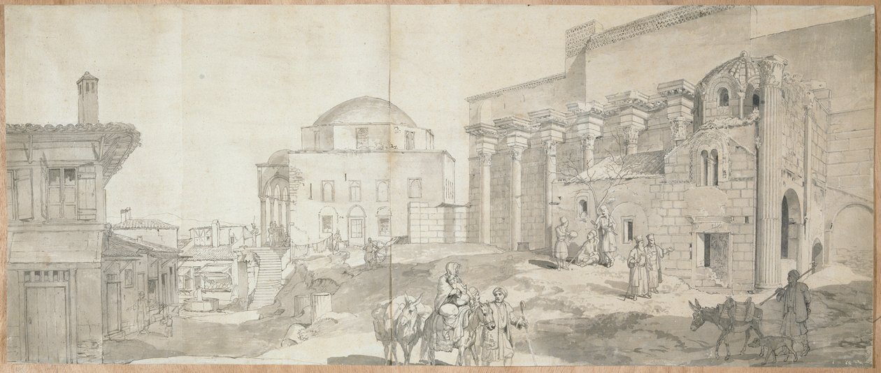 Die Hadriansbibliothek und die große Moschee in Athen von Carl Wilhelm Freiherr von Heideck