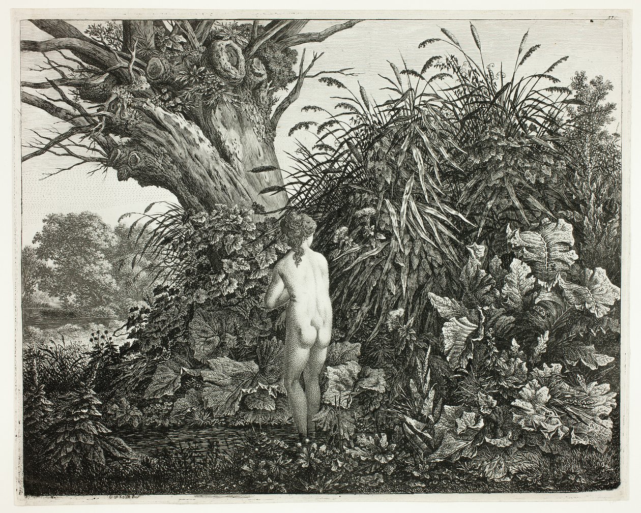 Nymphe in einem sumpfigen Wald von Carl Wilhelm Kolbe, the elder