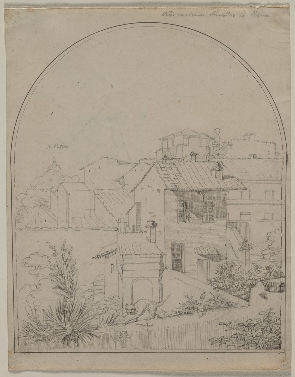 Blick aus meinem Fenster in Rom, um 1817 von Carl Wilhelm Tischbein