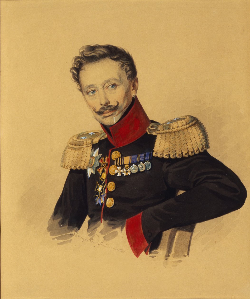 Porträt von Prinz Fyodor Fyodorovich Gagarin, 1786-1863, 1830er Jahre von Carl von Hampeln