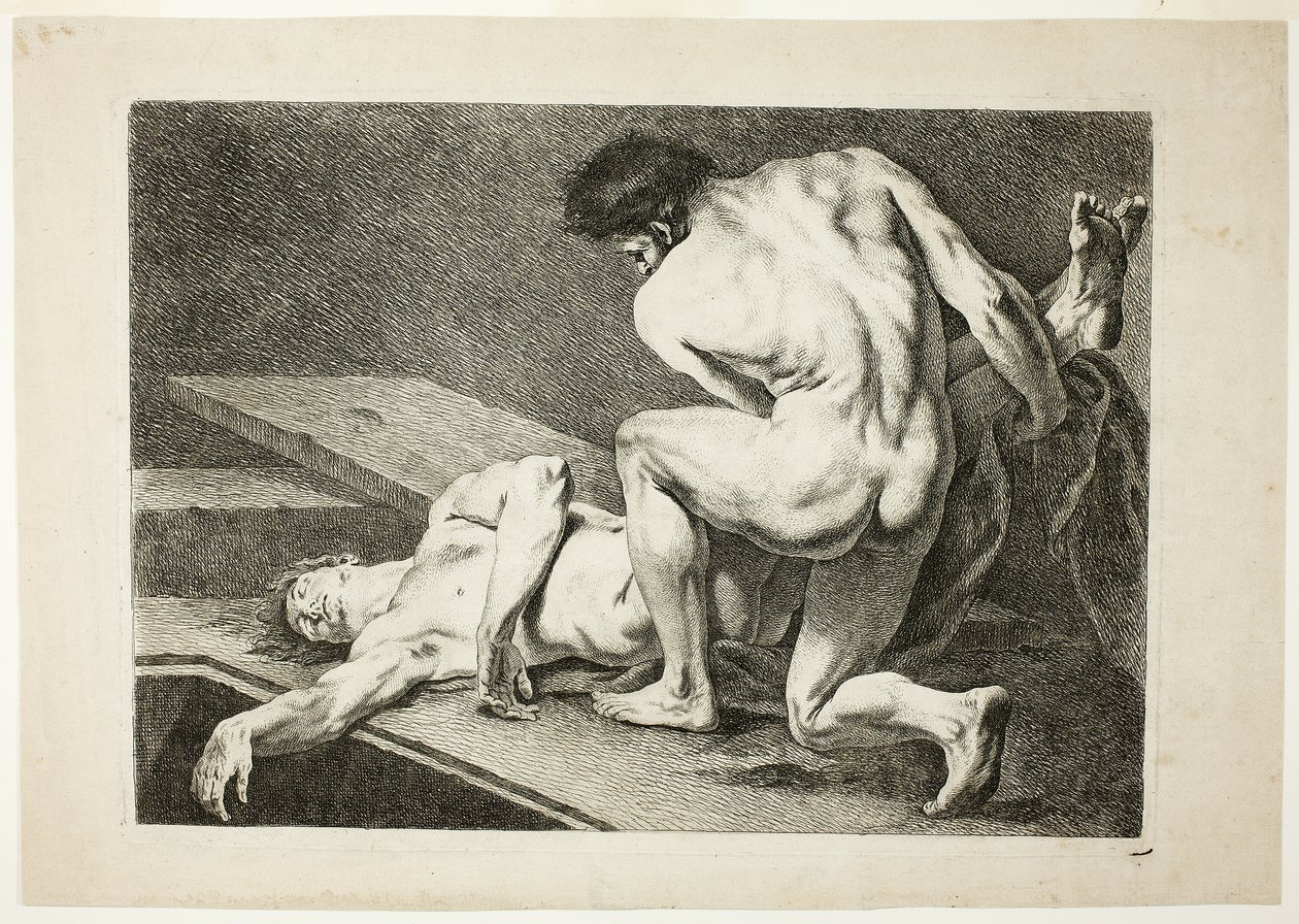 Figur, aus Sechs Figuren Académiques von Carle van Loo