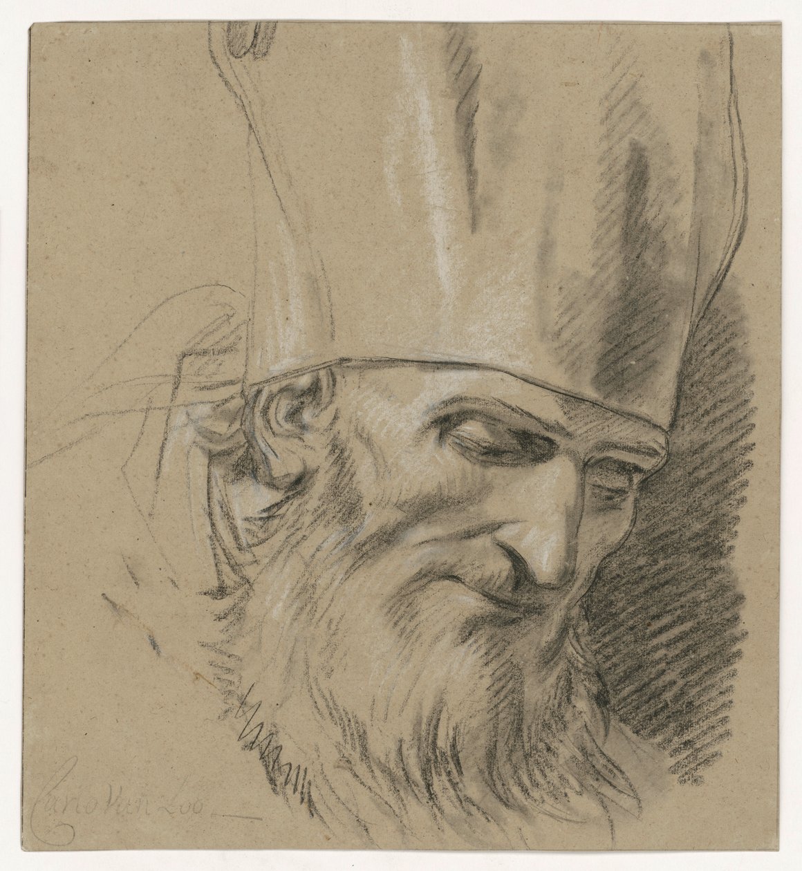Kopfstudie eines Bischofs von Carle van Loo