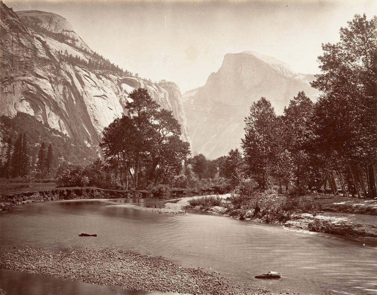 Nord- und Südkuppe, Yosemite von Carleton E. Watkins.