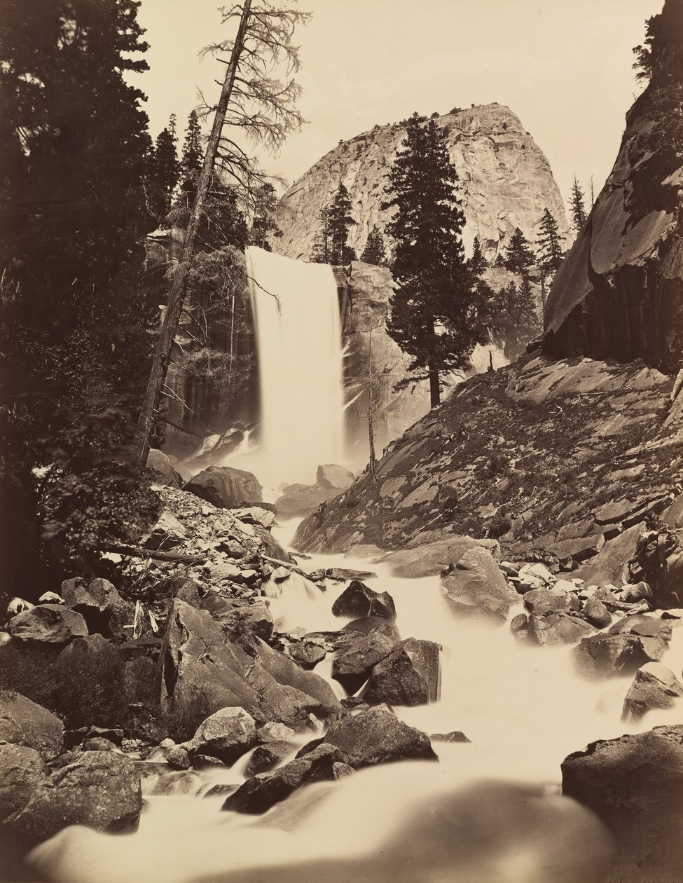 Vernal Fall, Yosemite, 1865-66, gedruckt ca. 1875 von Carleton Emmons Watkins