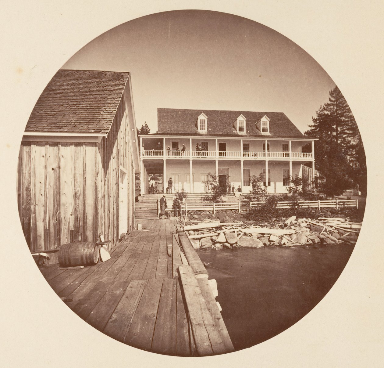 Warm Springs Hotel Lake Tahoe, ca. 1878 von Carleton Emmons Watkins