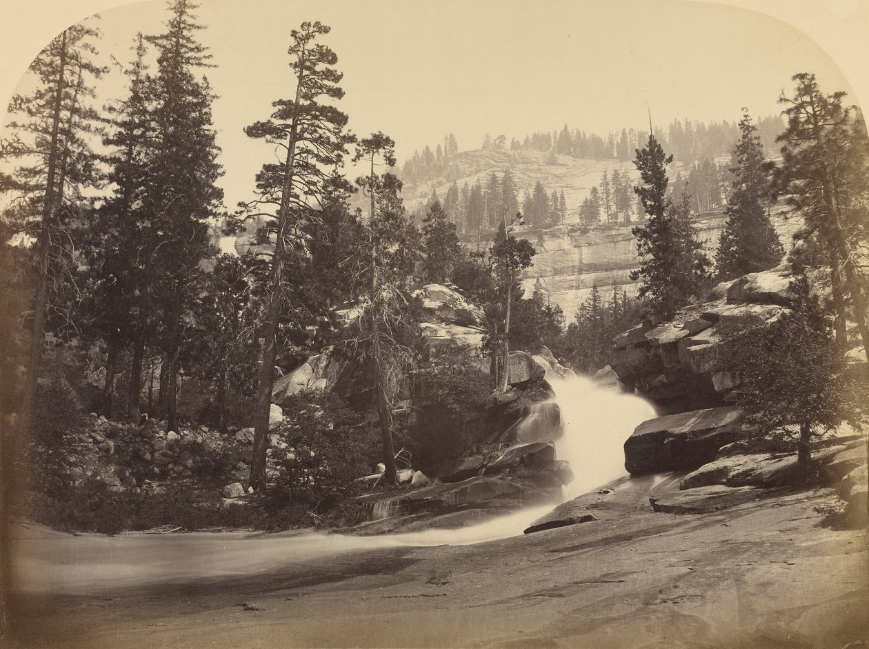 Wasserfall - Nevada Fall - 700 ft. Yosemite von Carleton Watkins