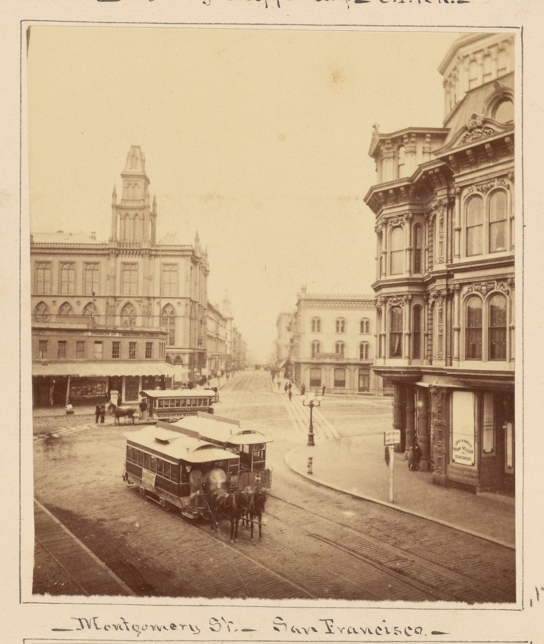 Montgomery Street von Market Street, San Francisco von Carleton Watkins