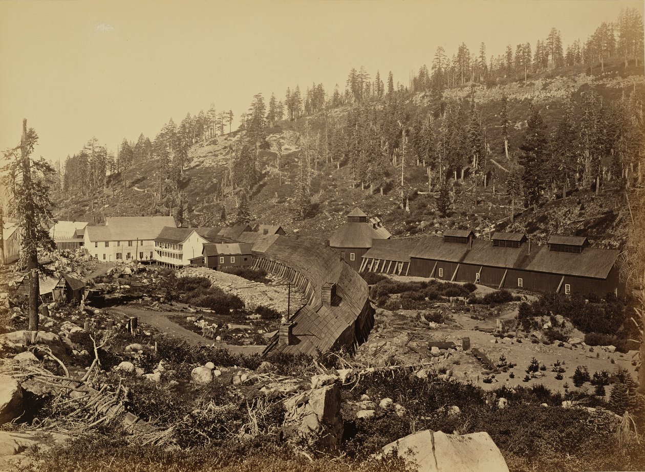 Gipfelstation mit Westende des Tunnels, C.P.R.R. von Carleton Watkins