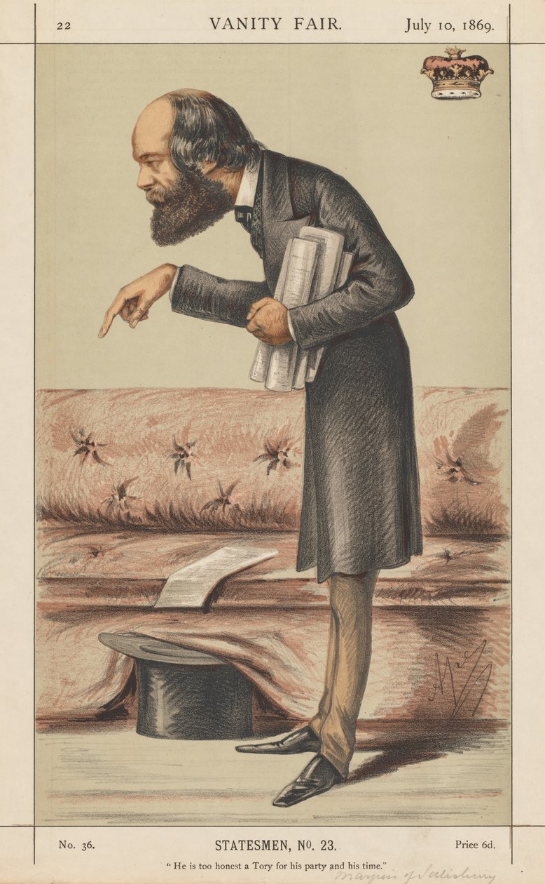 Vanity Fair: Staatsmann, Nr. 23 Er ist zu ehrlich ein Tory für seine Partei und Zeit, 1869 von Carlo