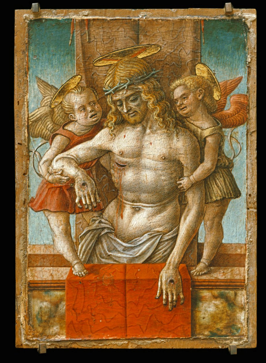 Der tote Christus von zwei Engeln gestützt von Carlo Crivelli