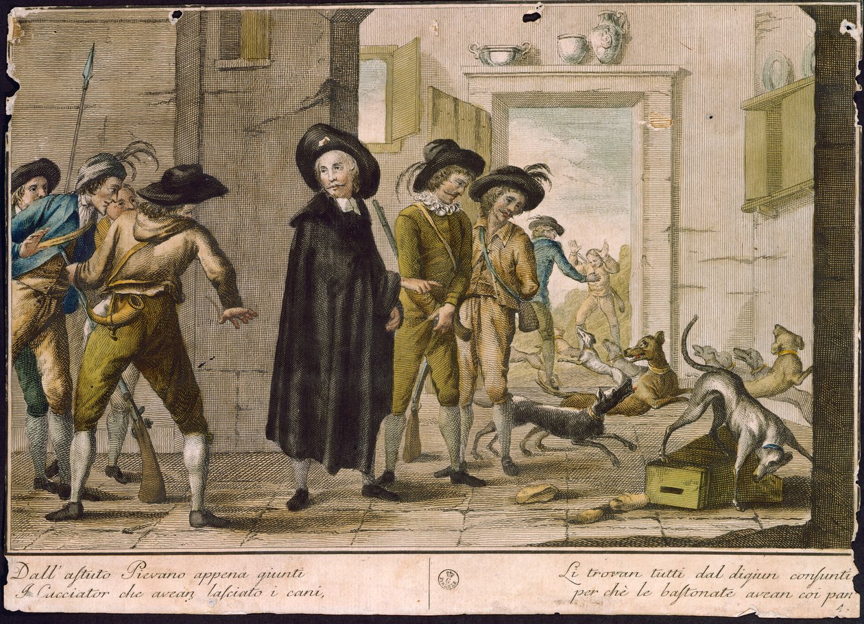 Priester Arlotto, von Carlo Lasinio (1759-1838), kolorierte Gravur von Carlo Lasinio