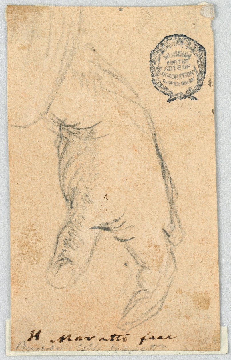 Zeichnung: Eine hängende linke Hand, 1650–1700 von Carlo Maratti