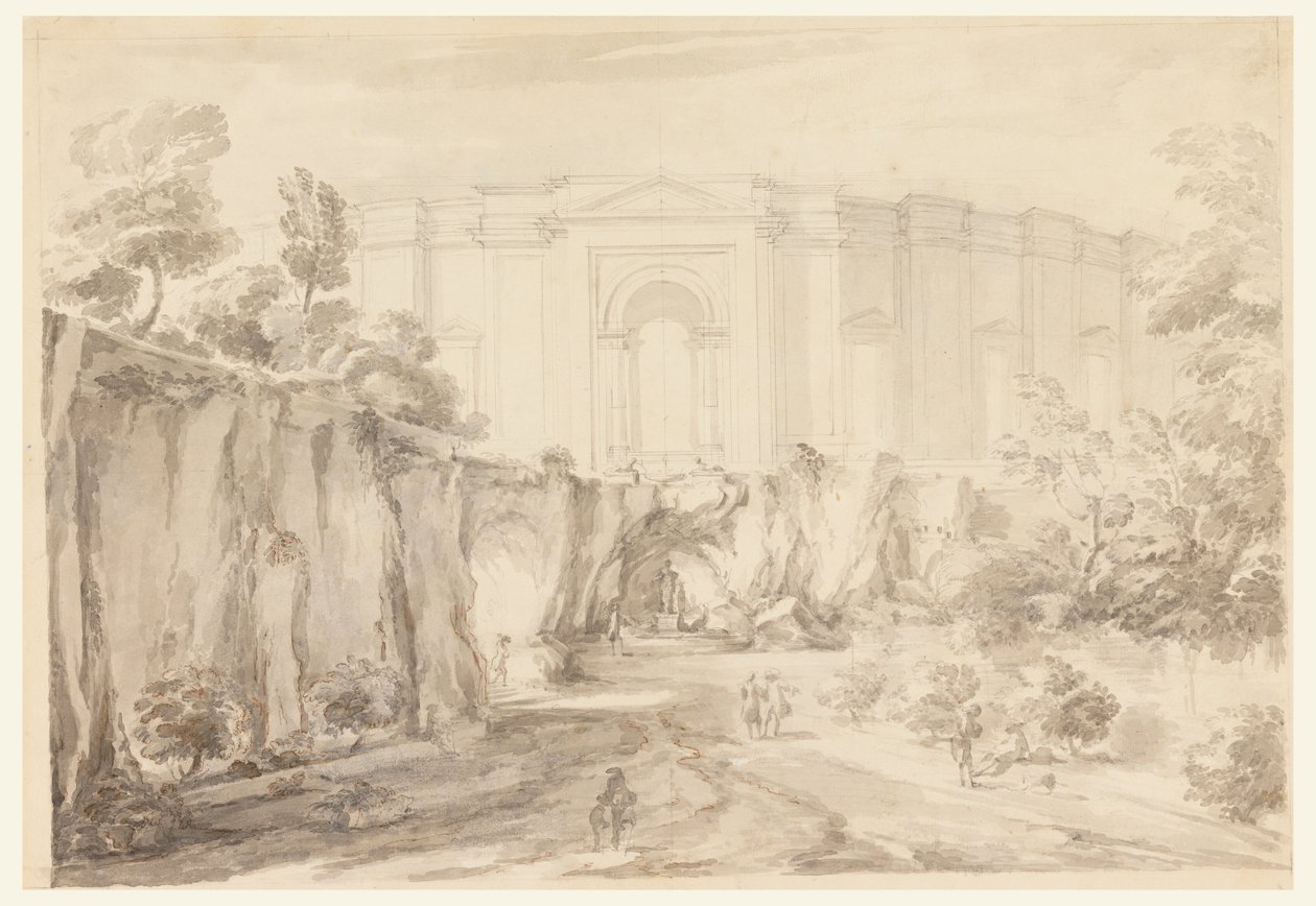 Entwurf für ein Halbkreisgebäude, Villa Albani, Rom, Italien von Carlo Marchionni